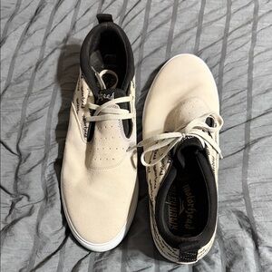 Stylish Cream and Black Men's Sneakers
